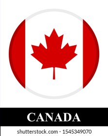 round icon of canada flag. vector illustration