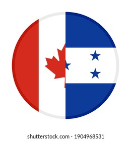 round icon with canada and honduras flags isolated on white background
