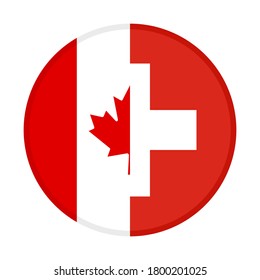 round icon with canada and switzerland flags