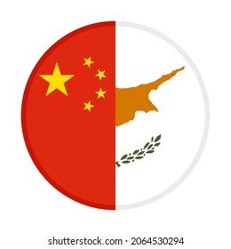 icono circular con banderas de china y chipre. ilustración vectorial aislada en fondo blanco
