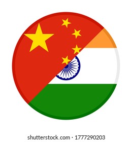 round icon with china and india flags