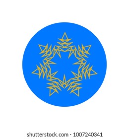Round icon with a christmas snowflake. vector, illustration.