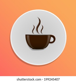 Round icon with coffee cup