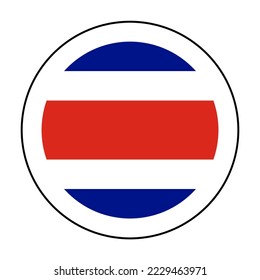 A round icon in the colors of the Costa Rican flag. "Made in Costa Rica" logo concept.
