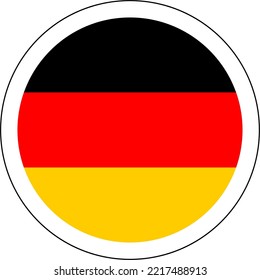 A round icon in colors of the German flag. "Made in Germany" logo concept.