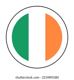 A round icon in the colors of the Irish flag. "Made in Ireland" logo concept.