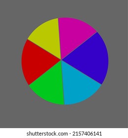 Round icon with columns of different colors