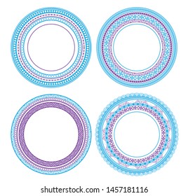 round icon decorative circular emblems cartoon vector illustration graphic design