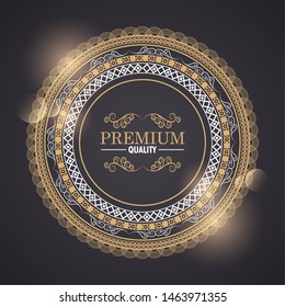 round icon decorative circular and luxury golden emblem cartoon vector illustration graphic design