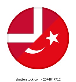 icono circular con marcas de marca y de turquía aisladas en fondo blanco

