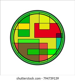 Round icon with different shades on a white background