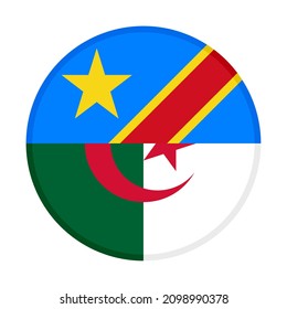 icono circular con banderas dr congo y argelia. ilustración vectorial aislada en fondo blanco