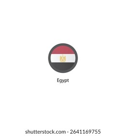 Round icon of Egypt flag. Simple vector illustration.