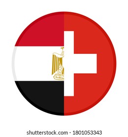 round icon with egypt and switzerland flags