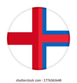round icon with england and faroe islands flags