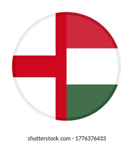round icon with england and hungary flags
