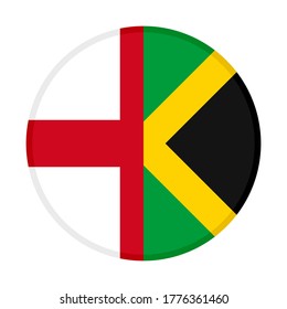 round icon with england and jamaica flags