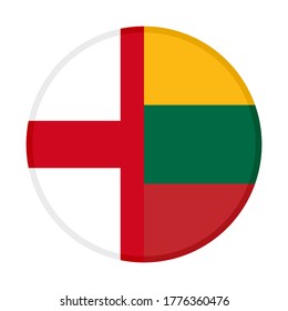 round icon with england and lithuania flags