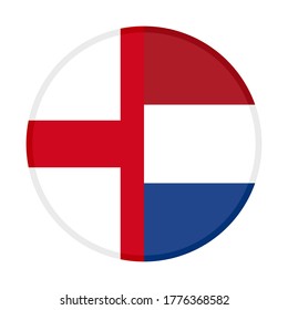 round icon with england and netherlands flags