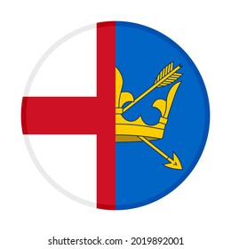 icono circular con banderas england y suffolk aisladas en fondo blanco
