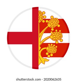 round icon with england and westmorland flags isolated on white background

