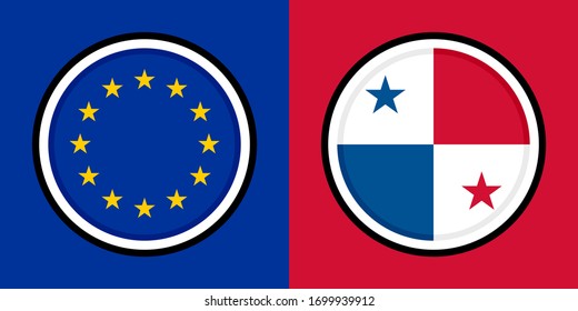 Rundsymbol, eu und Panama-Flaggen.