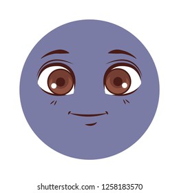 round icon face cartoon