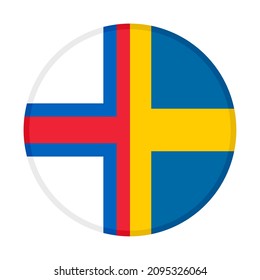 round icon with faroe islands and sweden flags. vector illustration isolated on white background