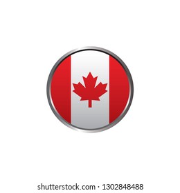 
Round icon with flag of Canada