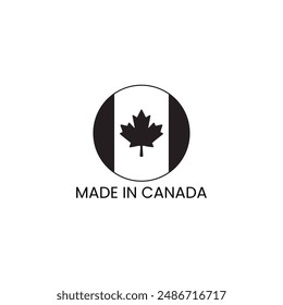 Round Icon With Flag Of Canada Stock Illustration. Made in Canada concept.