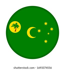 round icon, flag of cocos island, isolated on white background