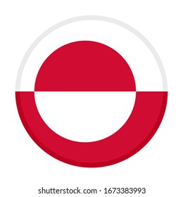 round icon, flag of greenland, isolated on white background