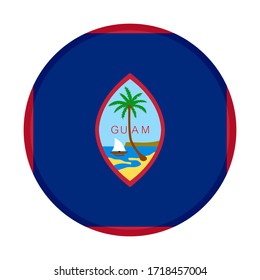 round icon, flag of guam, isolated on white background
