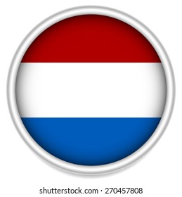 Round Icon with the Flag of Netherlands