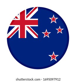 round icon, flag of new zealand, isolated on white background