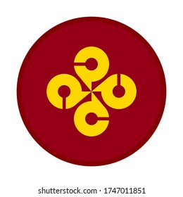 round icon with  flag of shimane prefecture, japan. isolated on white background