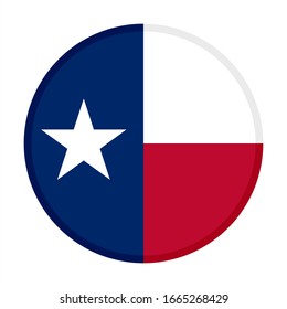 icono circular. bandera de texas. aislado sobre fondo blanco