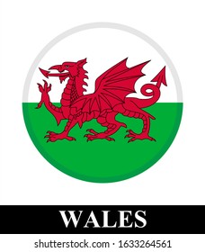 Round Icon With Flag Of Wales