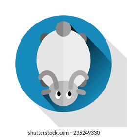 Round icon in flat style with image of sheep