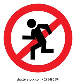 Round icon forbidding jogging