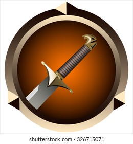 round icon for games with a pirate sword inside