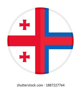 round icon with georgia and faroe islands flags isolated on white background
