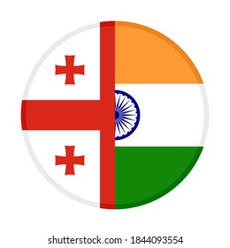 icono circular con indicadores georgia e india, aislado en fondo blanco