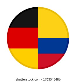 round icon with germany and colombia flags