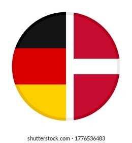 round icon with germany and denmark flags