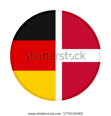 round icon with germany and denmark flags
