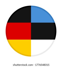 Rundsymbol mit deutscher und estonischer Flagge