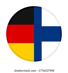 round icon with germany and finland flags