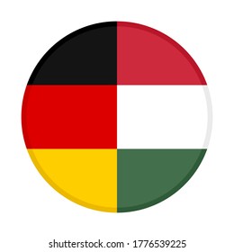 icono circular con banderas alemanas y húngaras
