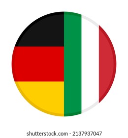 round icon with germany and italy flags. vector illustration isolated on white background
